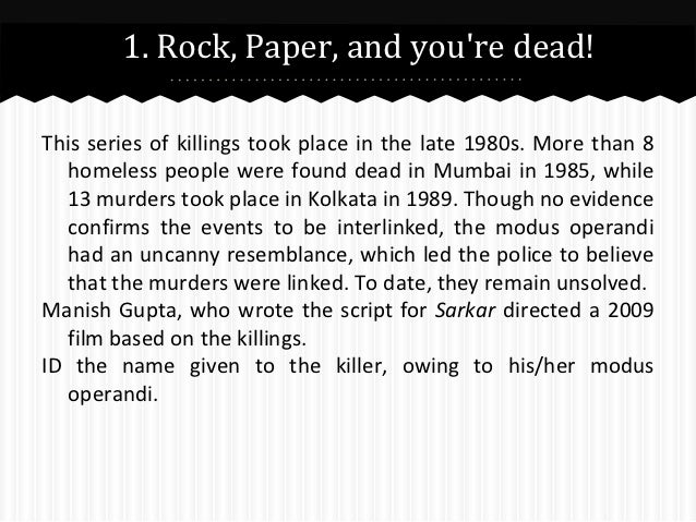 Research paper on serial killers