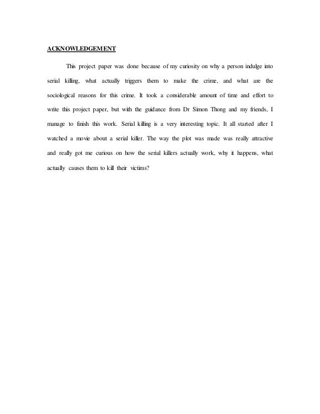 Thesis for research paper on serial killers