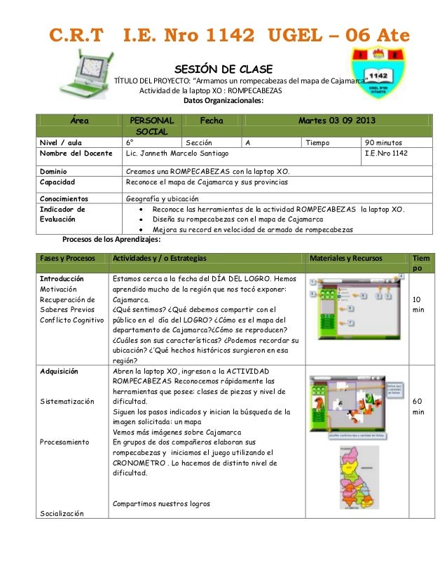 ... del mapa de Cajamarca”Actividad de la laptop XO : ROMPECABE