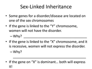Sex Linked Inheritance And Pedigree Analysis Ppt