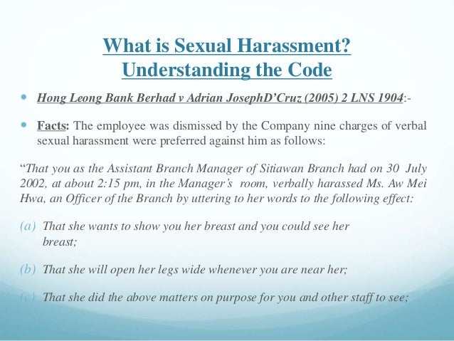 Good thesis statement for sexual harassment