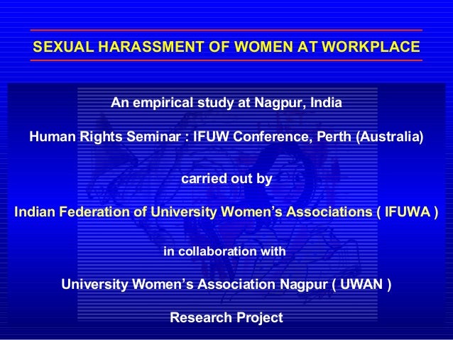 Research paper on sexual harassment at workplace in india