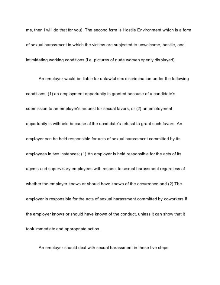 Essay on sexual harassment