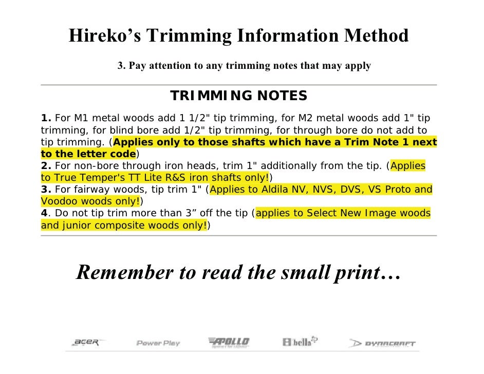 Basics of Golf Club Shaft Trimming