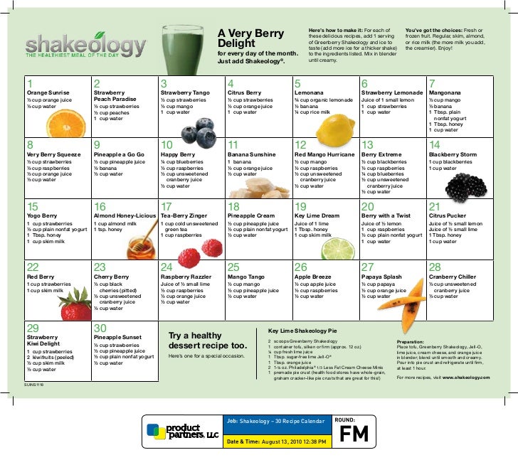 Shakeology Calendar 30 days Shakeology Calendar 30 days