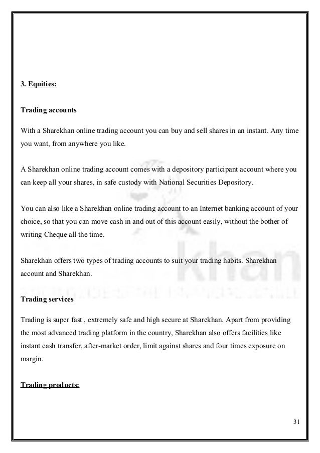 Brokerage for option trading in sharekhan