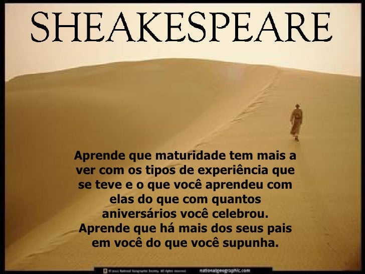 Com O Tempo A Gente Aprende William Shakespeare
