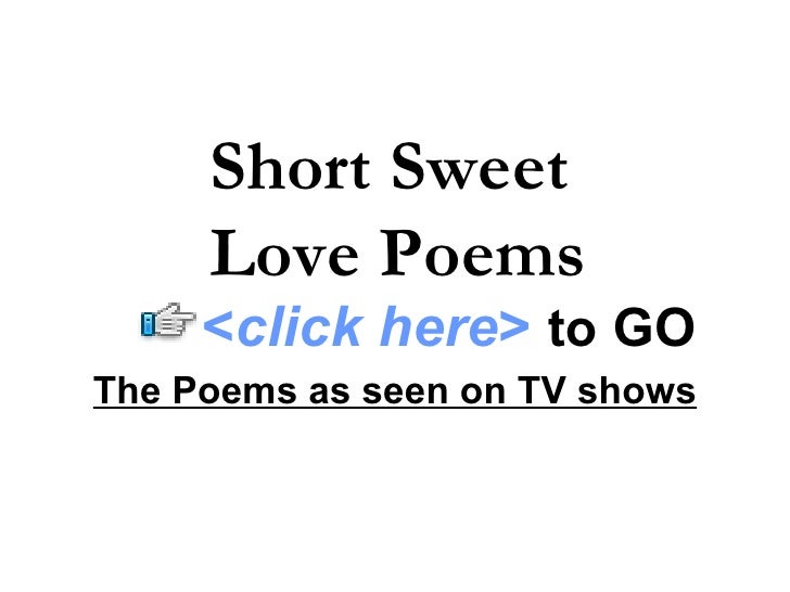 Short Sweet Love Poems