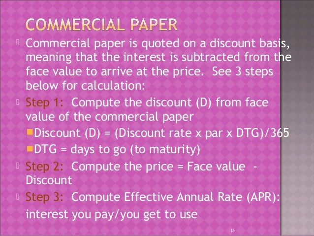 Short term commercial paper definition