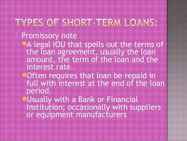 Commercial paper short term loan