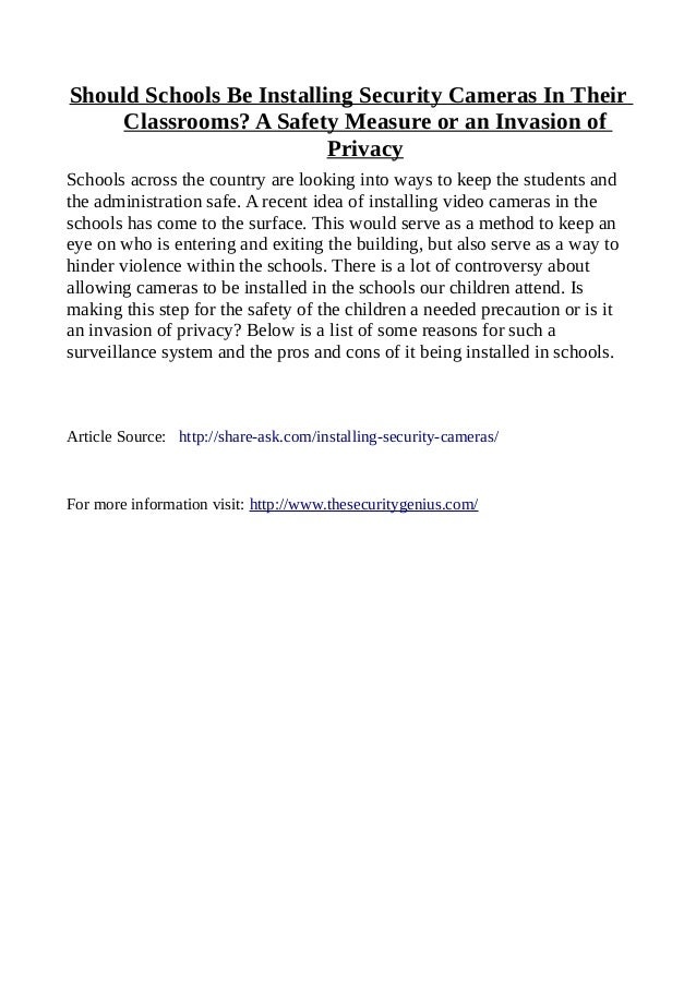 Are law enforcement cameras an invasion of privacy essay questions