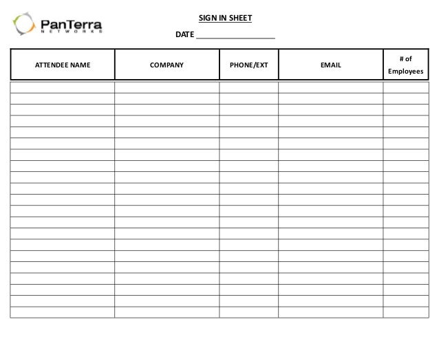 email signup sheet template