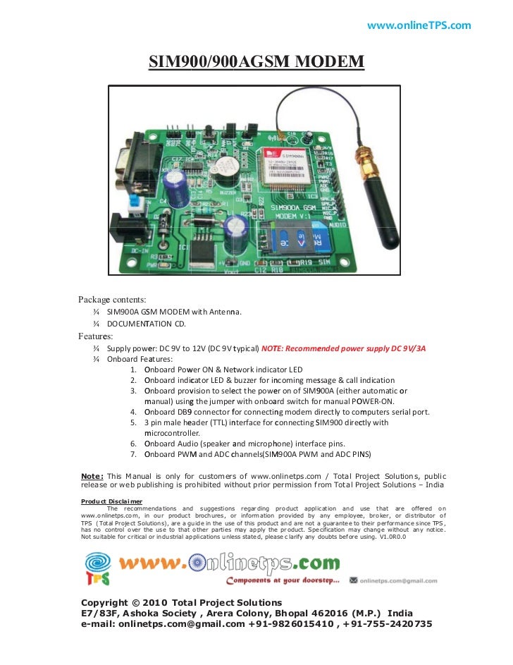 SIM900A gsm modem manual