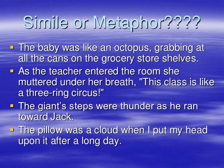 Similes and metaphors