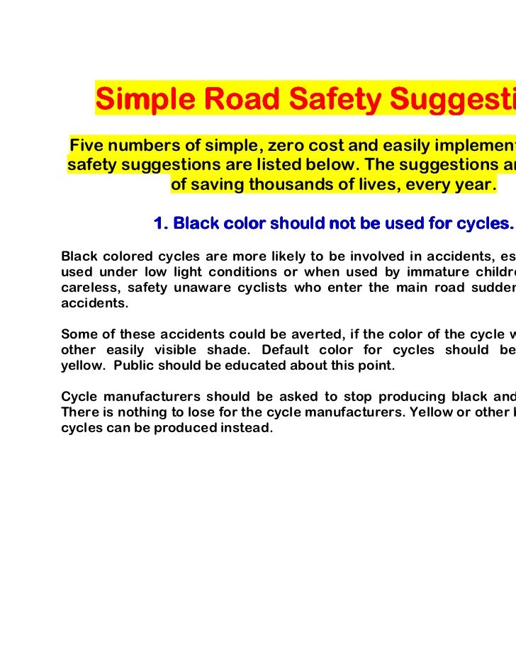 Essay on the road safety