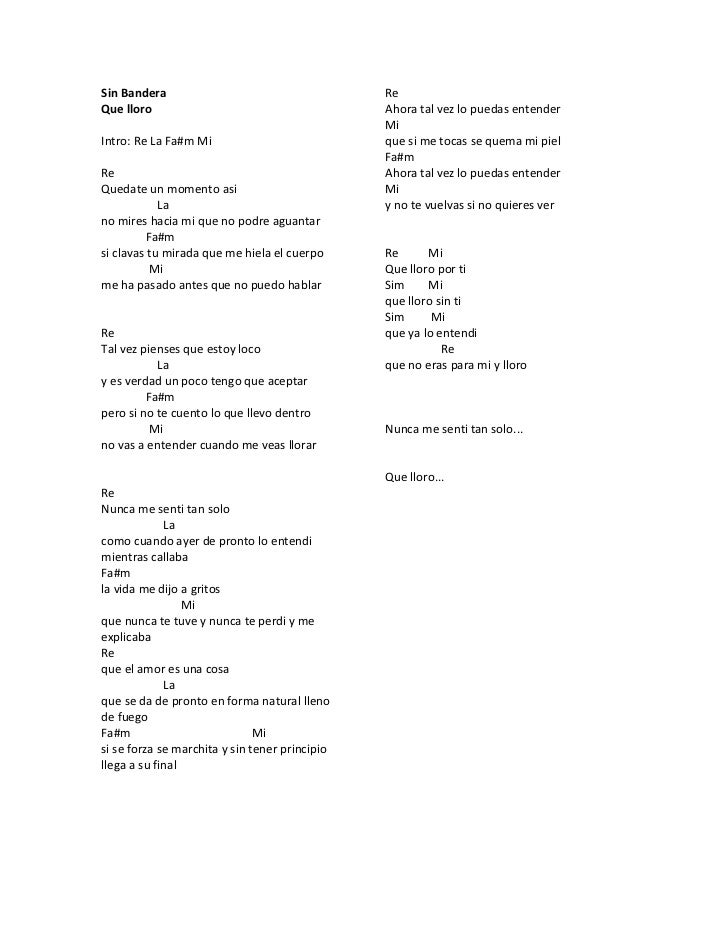 LETRA DE TE VI VENIR DE SIN BANDERA letra de te vi venir de sin bandera: