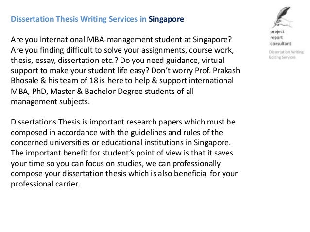 Thesis writing service singapore