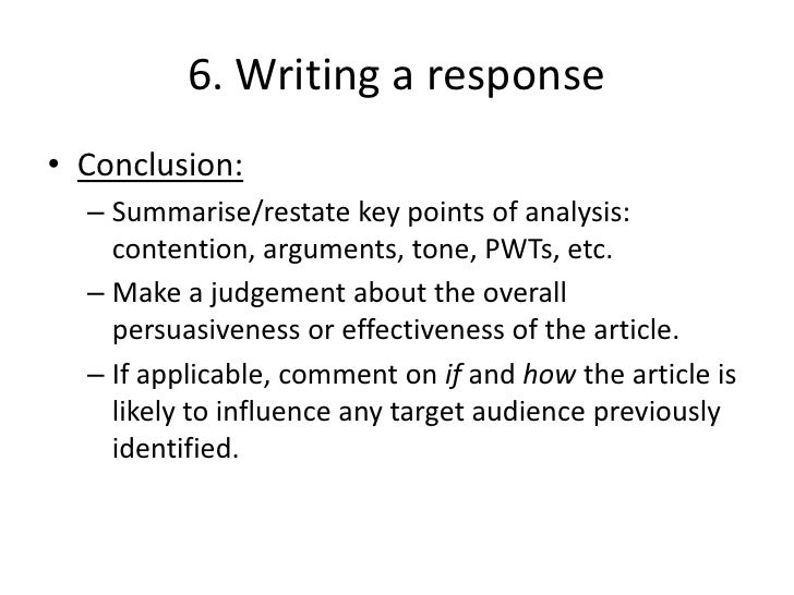 Analysis of an article example