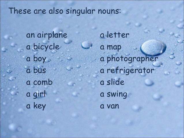 Singular and Plural Nouns