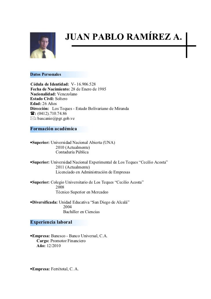 formatos de resumen curricular