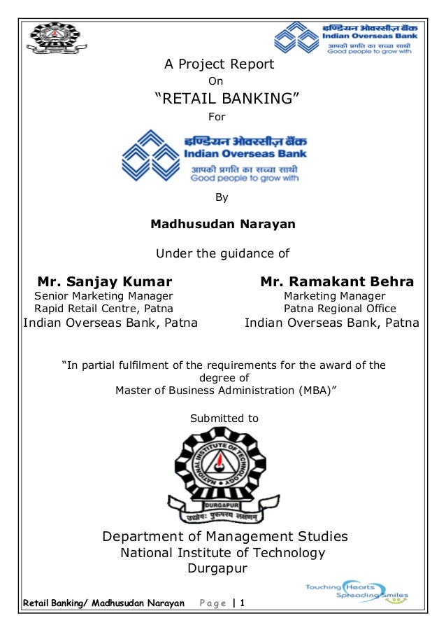 summer project on retail banking summer project on retail banking