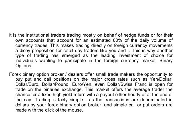 Binary options opportunity
