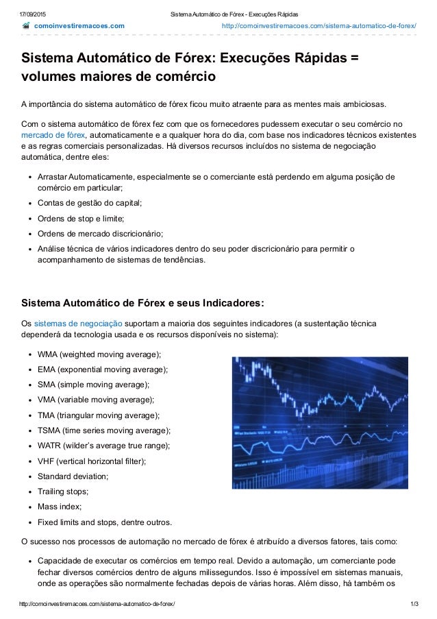 Sistema forex automatico