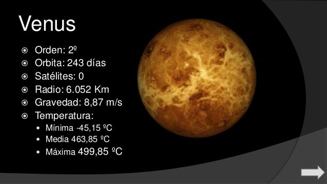 Temperatura Maxima Y Minima De Venus www.slideshare.net