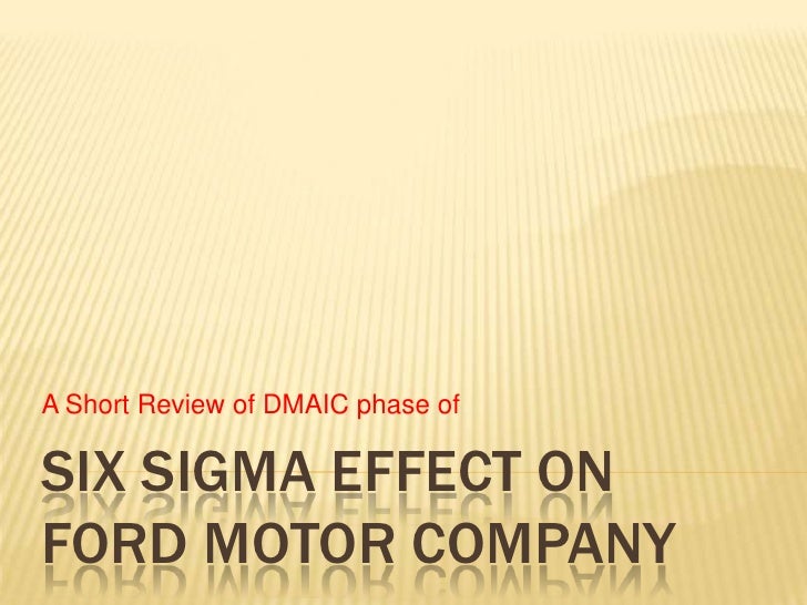 Six Sigma Essay Free
