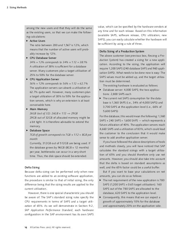Sap Sizing Tool For Hardware Sizing Calculator