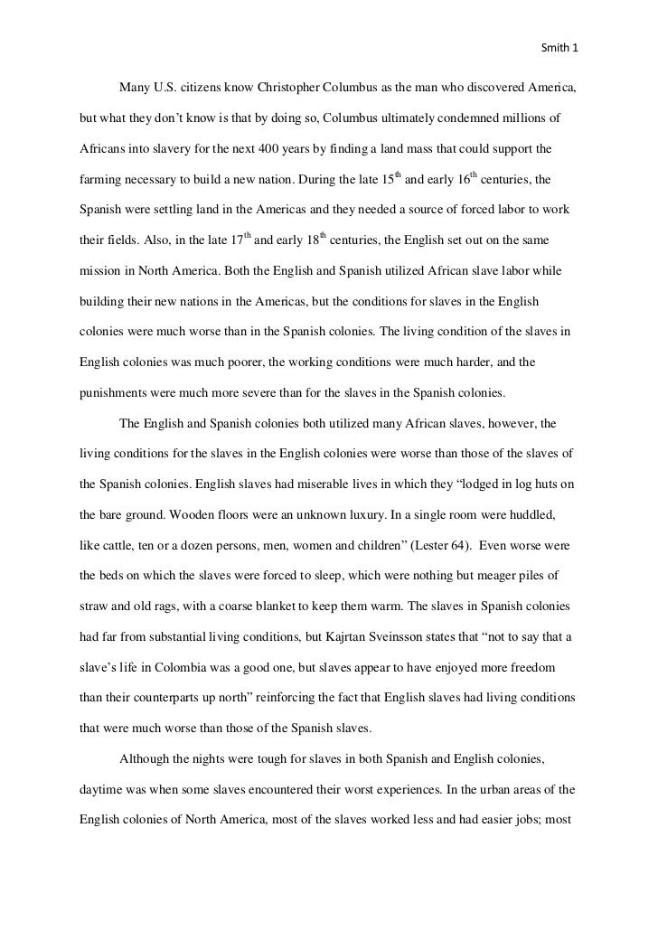 Slavery in colonial america essay