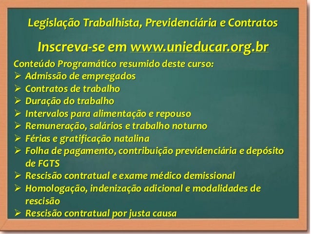 Curso legislacao trabalhista