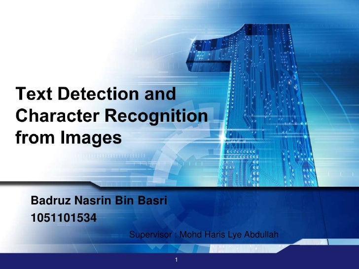 Thesis on optical character recognition