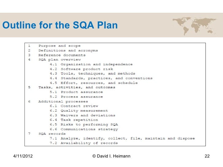 quality assurance plan template