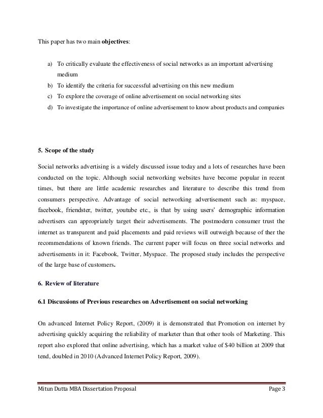 Aims and objectives and dissertation