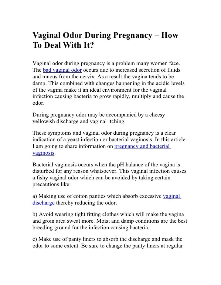 Vaginal Odor During Pregnancy – How To Deal With It?