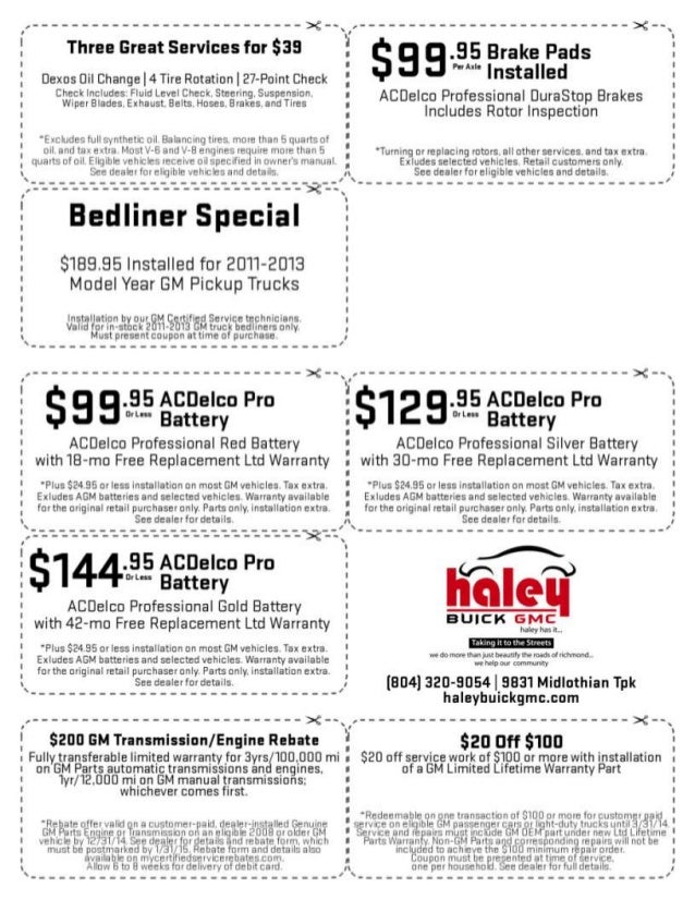 Nalley buick coupon code