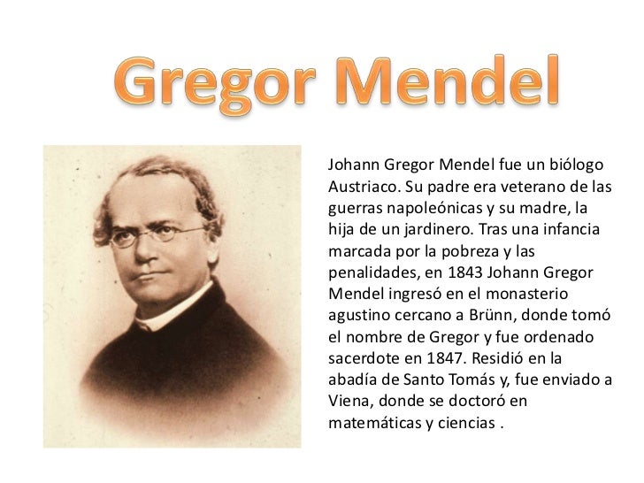 GREGORIO MENDEL gregorio mendel: