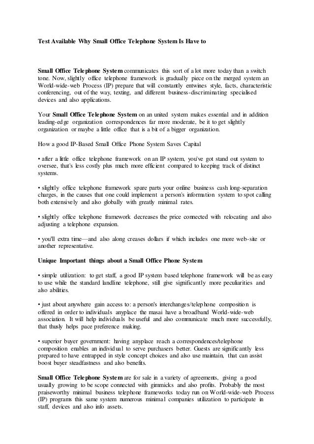 Small office telephone system Small office telephone system