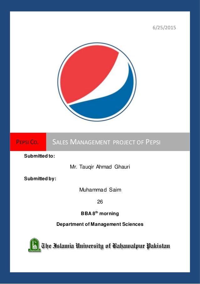 sales management of pepsi slideshare co