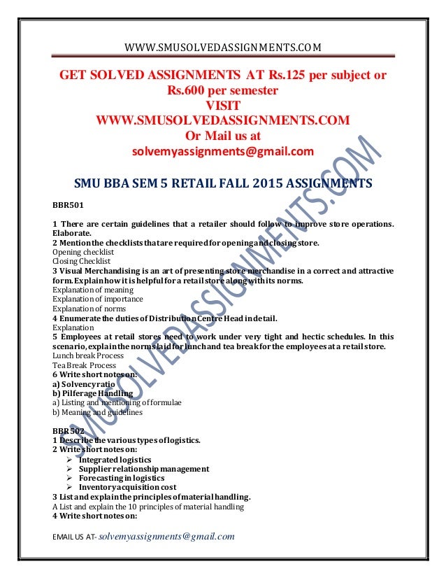 Smu assignment answers bsc it