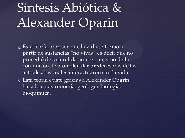 Síntesis abiótica