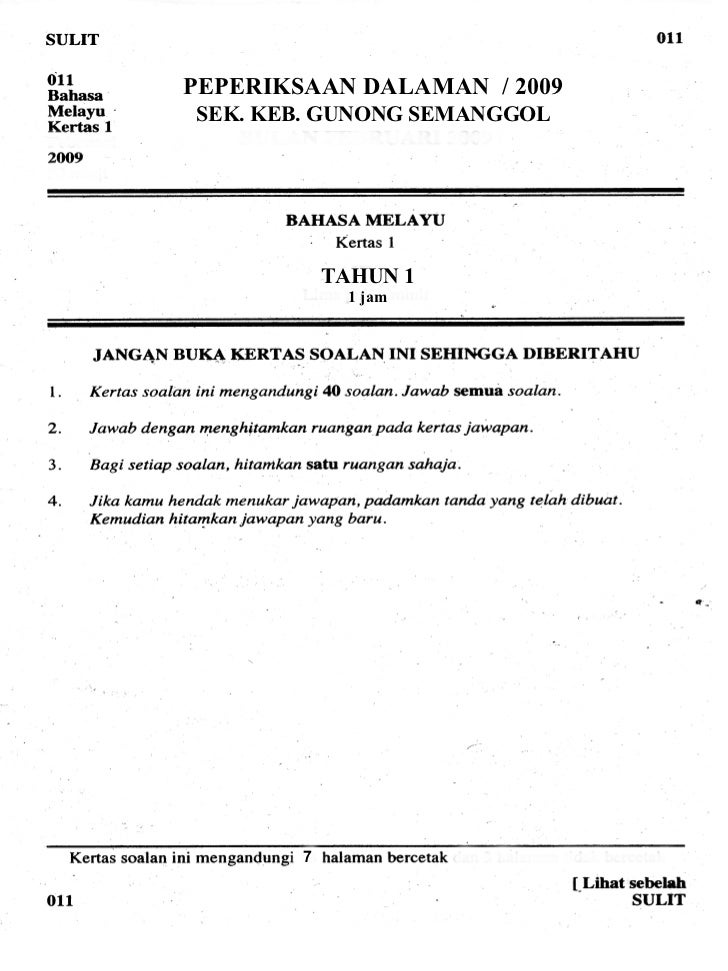 Contoh Soalan Peperiksaan Bahasa Melayu Tingkatan 5  Riset