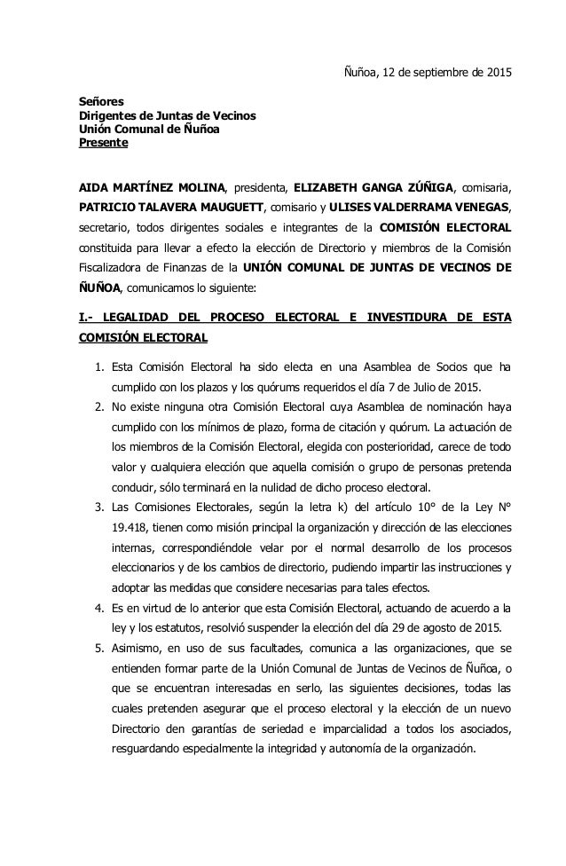 JUNTA DE VECINOS junta de vecinos: