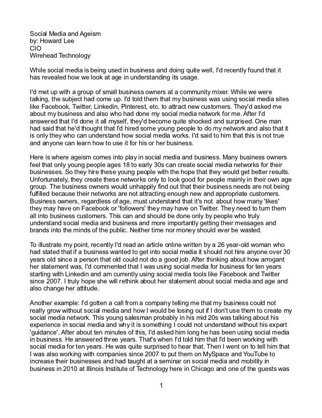 Social Media and Ageism