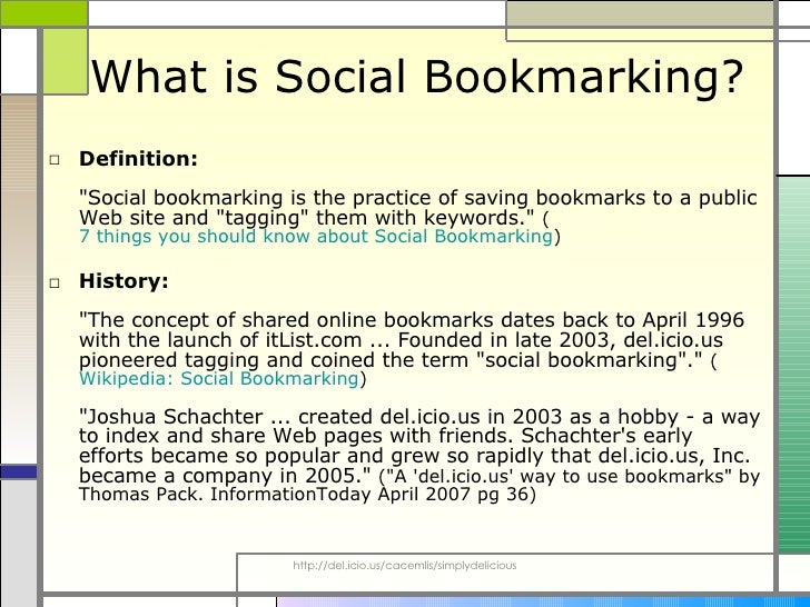 Social Bookmarking in Libraries Simply del.icio.us