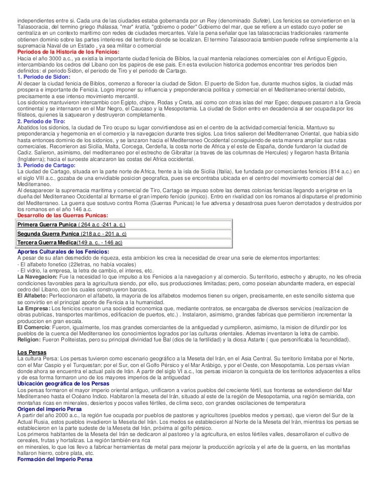 independientes entre si. Cada una de las ciudades estaba gobernanda por un Rey (denominado Sufete). Los fenicios se convie...
