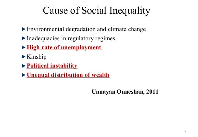 Cause of Social Inequality
Environmental degradation and climate change
Inadequacies in regulatory regimes
High rate of un...