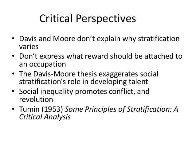 According to the davis-moore thesis what is a role of social stratification