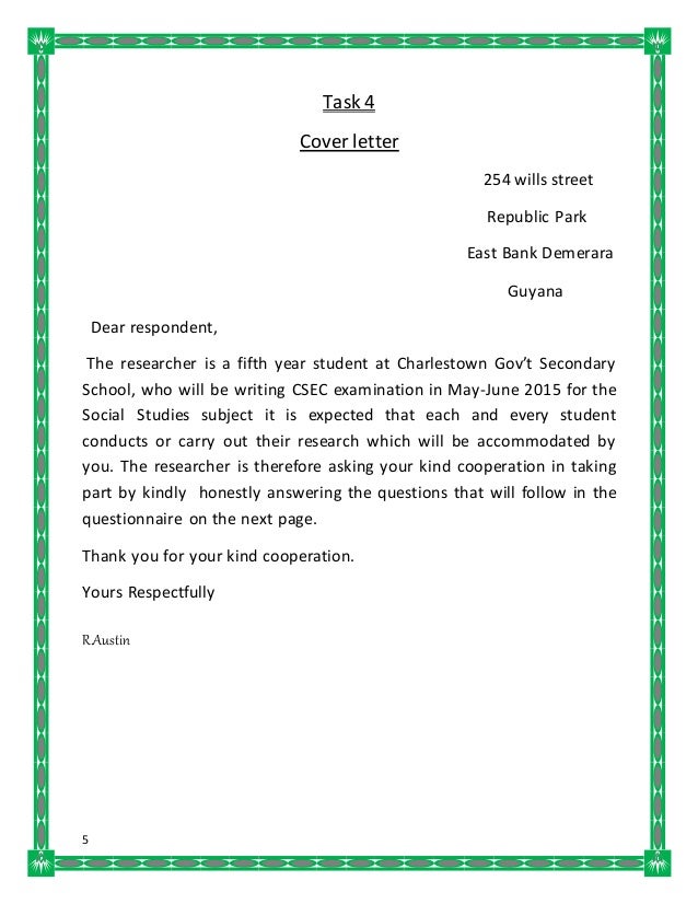 cover letter t format